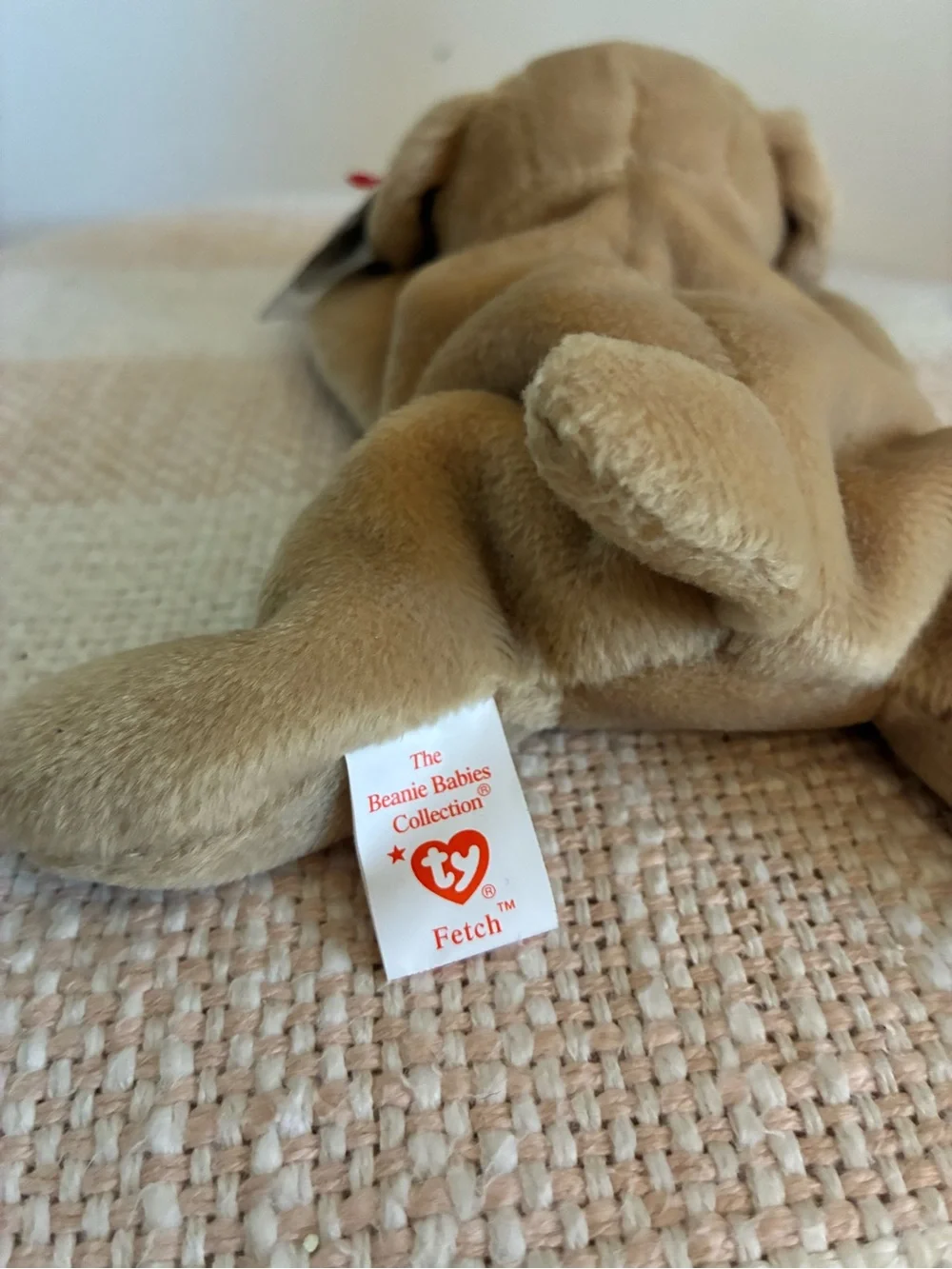 Ty Beanie Babies - “Fetch” the Golden Dog - 90s vintage collectible with tags
